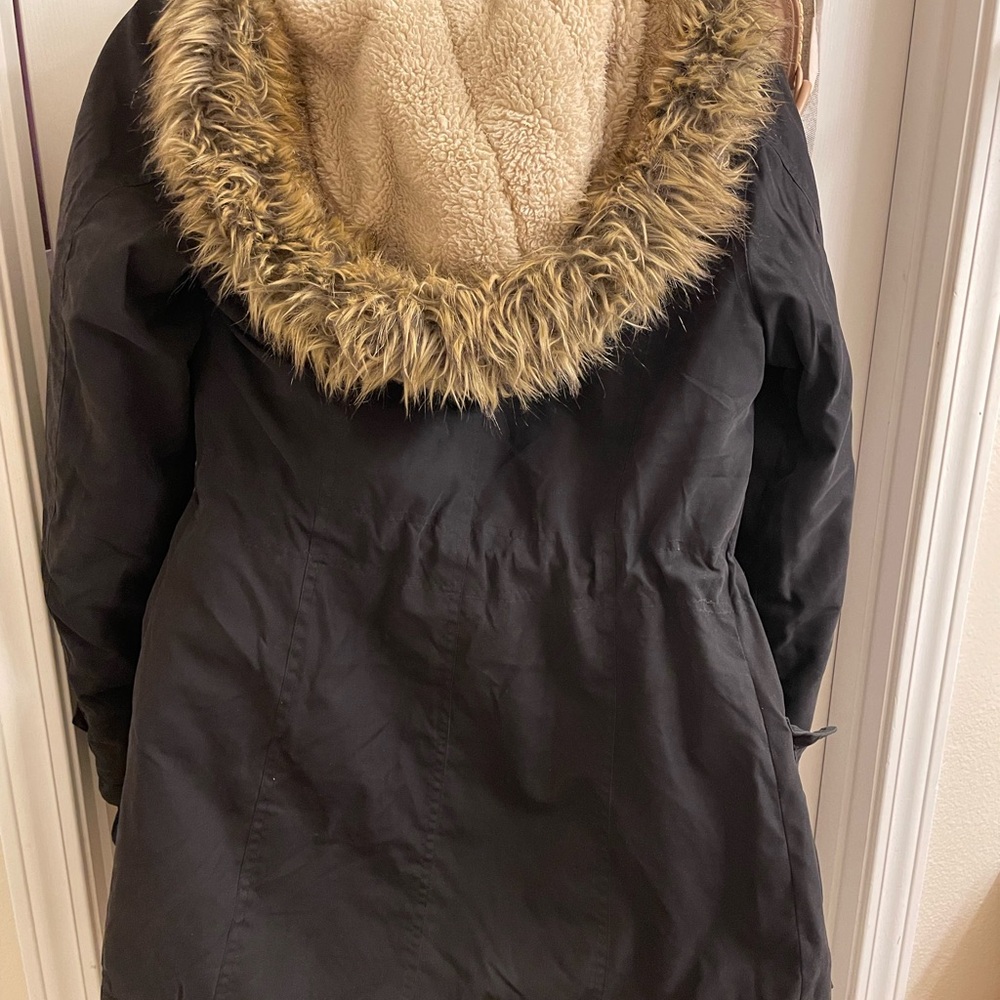 Small Black Coat Fur Hood